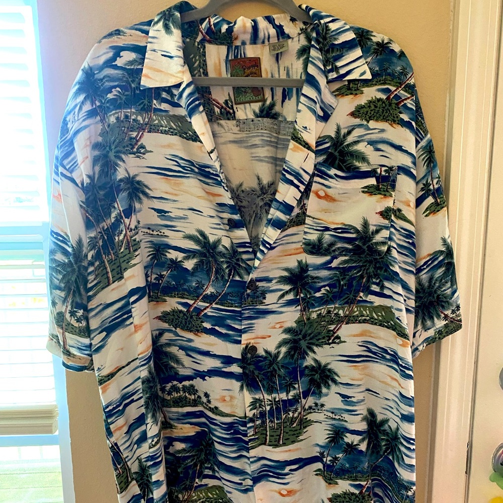 Vintage Pineapple Connection Mens XL Hawaii Shirt White Tropical Islands
